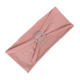 5 pack | 5Inchx14Inch Dusty Rose Spandex Stretch Chair Sash with Silver Diamond Ring Slide Buckle