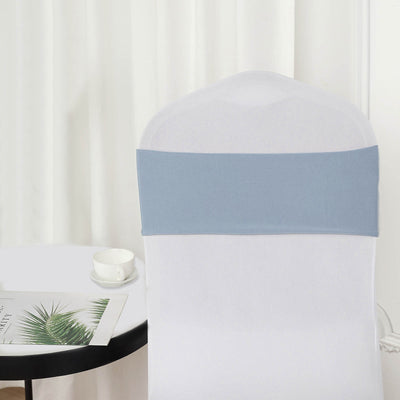 5 Pack | 5inch x 12inch Dusty Blue Spandex Stretch Chair Sash