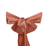 5 Pack - 6x106 inches Terracotta Satin Chair Sashes#whtbkgd