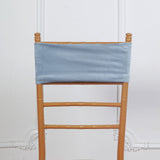 5 Pack Dusty Blue Velvet Ruffle Stretch Chair Sashes, Decorative Velvet Chair Bands