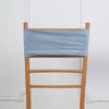 5 Pack Dusty Blue Velvet Ruffle Stretch Chair Sashes, Decorative Velvet Chair Bands