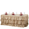 21ft Wholesale Natural 3 Tier Rustic Elegant Ruffled Burlap Table Skirt