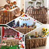 21ft Wholesale Natural 3 Tier Rustic Elegant Ruffled Burlap Table Skirt