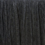 17FT BLACK Premium Wholesale Polyester Lace Table Skirt For Wedding Banquet Restaurant#whtbkgd