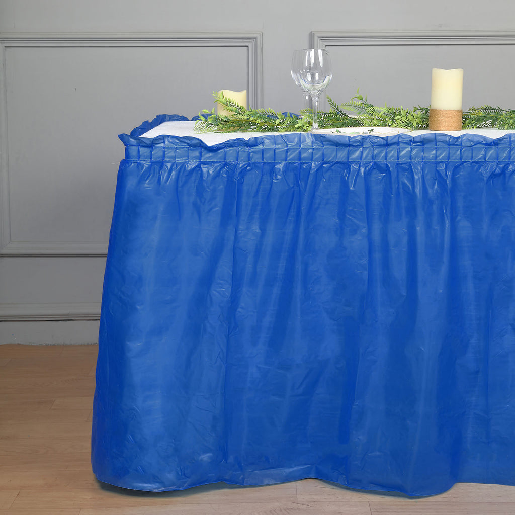 12 Table Skirts 14ft x 29" Banquet 100% Polyester Skirting 3 Colors Made USA 