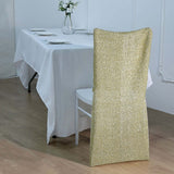 Metallic Glittering Shiny Champagne Spandex Stretch Chair Slipcover