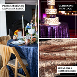 108 inches Champagne Premium Sequin Round Tablecloth