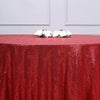 108" Red Premium Sequin Round Tablecloth