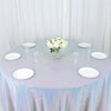 132inch Iridescent Blue Premium Sequin Round Tablecloth, Sparkly Tablecloth