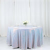 132inch Iridescent Blue Premium Sequin Round Tablecloth, Sparkly Tablecloth