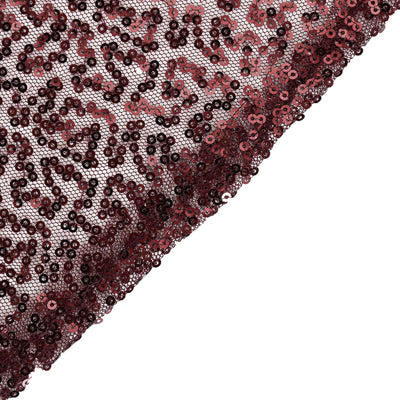 132inch Burgundy Premium Sequin Round Tablecloth, Sparkly Tablecloth