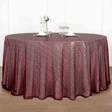 132inch Burgundy Premium Sequin Round Tablecloth, Sparkly Tablecloth