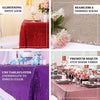 60"x102" Silver Premium Sequin Rectangle Tablecloth