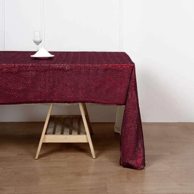 60x126inches Burgundy Premium Sequin Rectangle Tablecloth