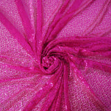 60"x126" Fuchsia Premium Sequin Rectangle Tablecloth#whtbkgd