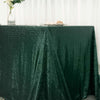 90x132 inches Hunter Emerald Green Premium Sequin Rectangle Tablecloth