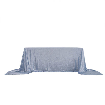 90x156inch Dusty Blue Premium Sequin Rectangle Tablecloth