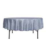 90inch Dusty Blue Premium Sequin Round Tablecloth