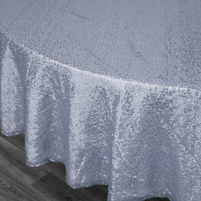 90inch Dusty Blue Premium Sequin Round Tablecloth
