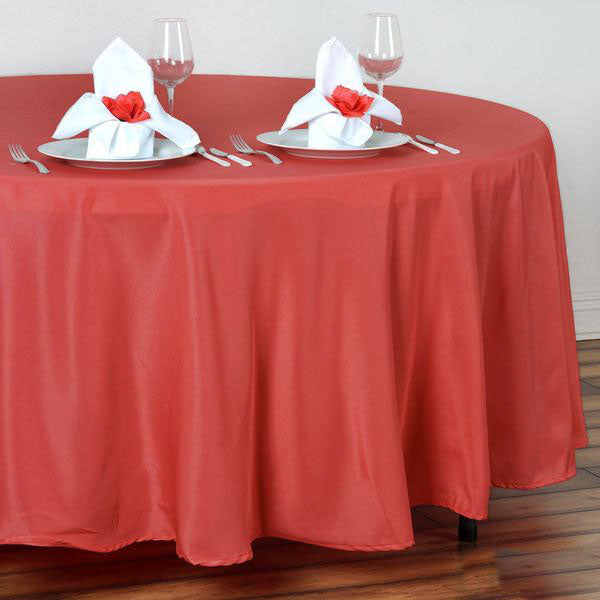 10 Pack Polyester Tablecloths 108" round Red 