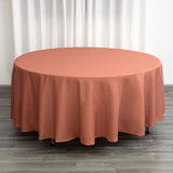 108inch Terracotta Polyester Round Tablecloth