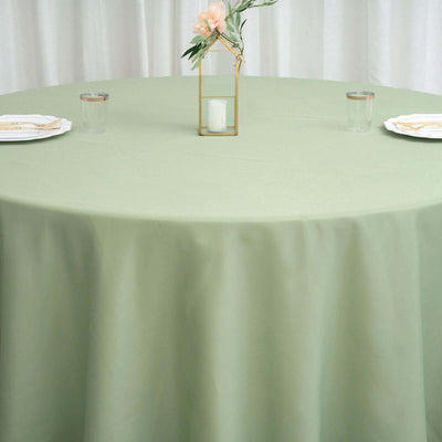 120inch Sage Green Polyester Round Tablecloth | Washable Linen Tablecloth