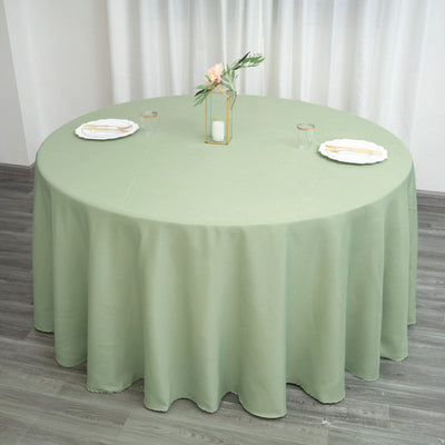 120inch Sage Green Polyester Round Tablecloth | Washable Linen Tablecloth