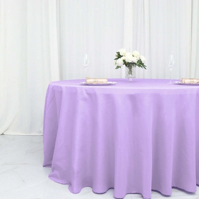 132inch Lavender Polyester Round Tablecloth, Reusable Linen Tablecloth