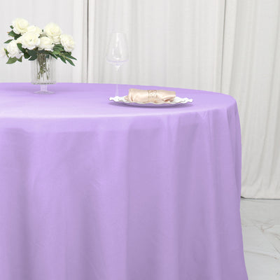 132inch Lavender Polyester Round Tablecloth, Reusable Linen Tablecloth