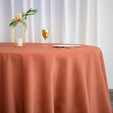 132inch Terracotta Polyester Round Tablecloth, Reusable Linen Tablecloth