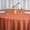 132inch Terracotta Polyester Round Tablecloth, Reusable Linen Tablecloth