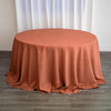 132inch Terracotta Polyester Round Tablecloth, Reusable Linen Tablecloth