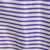 60 inch x126 inch White/Purple Striped Satin Tablecloth