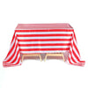 60"x102" | Stripe Satin Rectangle Tablecloth | Red & White | Seamless