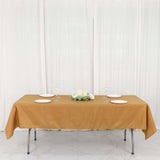 54x96Inch Gold Polyester Rectangle Tablecloth, Reusable Linen Tablecloth