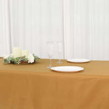 54x96Inch Gold Polyester Rectangle Tablecloth, Reusable Linen Tablecloth