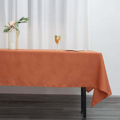 60x102Inch Terracotta  Polyester Rectangular Tablecloth