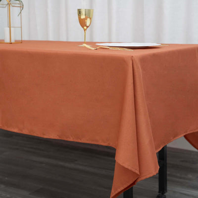 60x102Inch Terracotta  Polyester Rectangular Tablecloth