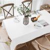 60x102" White 220 GSM Seamless Premium Polyester Rectangular Tablecloth