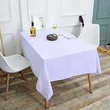 60x102" White 220 GSM Seamless Premium Polyester Rectangular Tablecloth