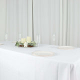 60"x126" White Polyester Rectangular Tablecloth