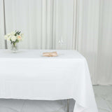 60"x126" White Polyester Rectangular Tablecloth