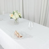 60"x126" White Polyester Rectangular Tablecloth