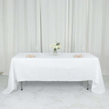 60"x126" White Polyester Rectangular Tablecloth