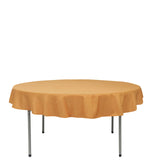 70inch Gold Polyester Round Tablecloth, Reusable Linen Tablecloth
