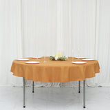 70inch Gold Polyester Round Tablecloth, Reusable Linen Tablecloth