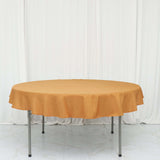 70inch Gold Polyester Round Tablecloth, Reusable Linen Tablecloth