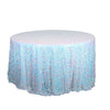 120inch Big Payette Iridescent Blue Sequin Round Tablecloth Premium Collection