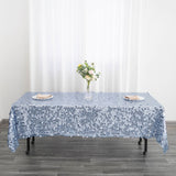 60inch x 102inch Big Payette Dusty Blue Sequin Rectangle Tablecloth