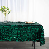 60inch x 102inch Big Payette Hunter Emerald Green Sequin Rectangle Tablecloth